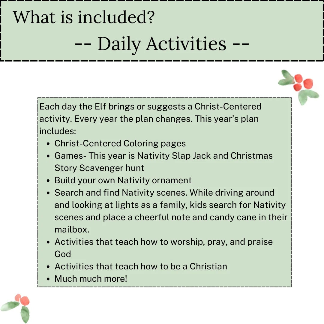 Elf on the Shelf 25-day Plan